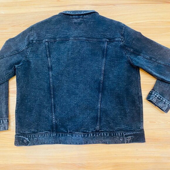 Washed Black Unisex Black Denim Jacket Never Worn Threadfast Apparel Size XL - Picture 3 of 11